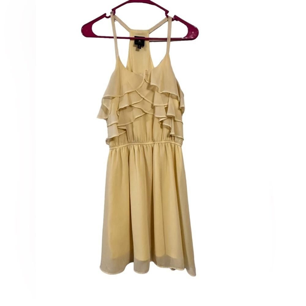Disney Princess Yellow Chiffon Knee Length Ruffle Dress size Medium
